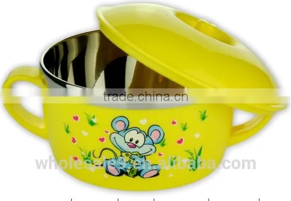 Newest High Quality Staniless Steel Colorful Two Ear Children Bowl photo-2
