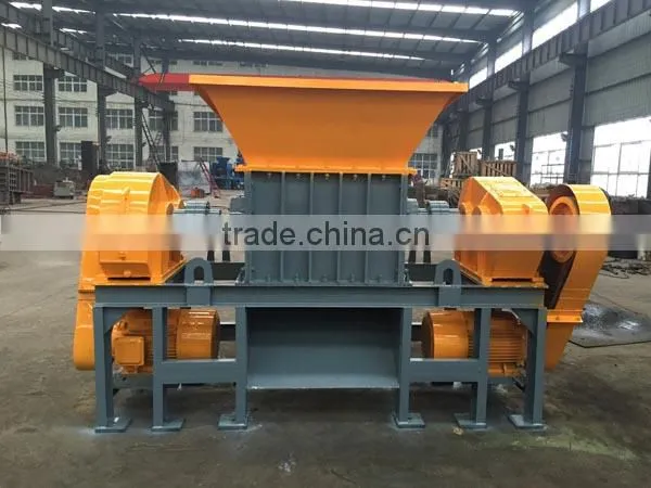 Multifunction double shaft shredder machine, AC motor tire shredder machine for sale