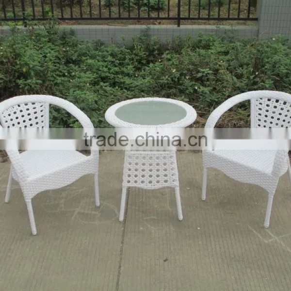 Hexagonal 2 Seater Table Set Used Cafe Poly Rattan Furniture Restaurant photo-3