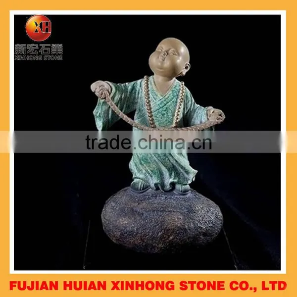 Tummy Sleeping Priestling Stone Statue for Home Decoration photo-2