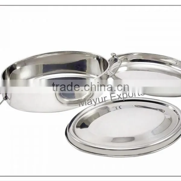 Stainless Steel Lunch Box - Oval Shape photo-2