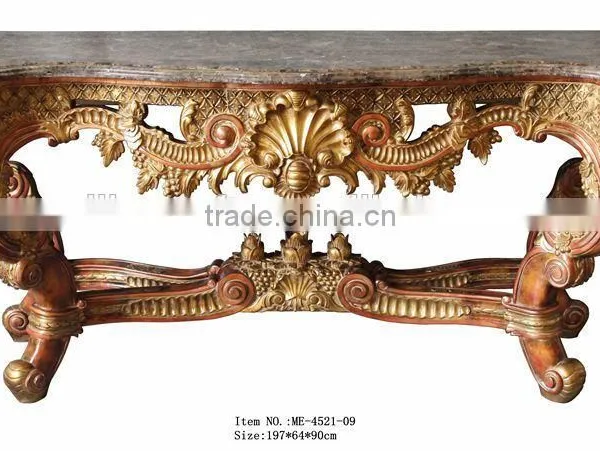 French Provincial Console Table With Framed Mirror in Large Size photo-3