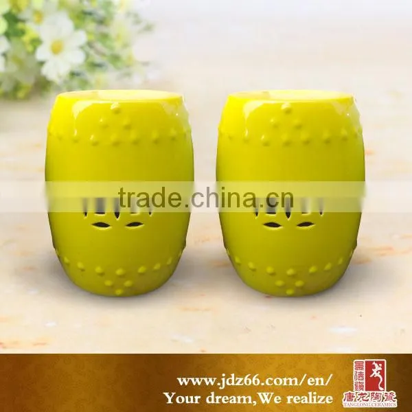 Yellow Color Birds and Flower Ceramic Outdoor Side Table Stool photo-6