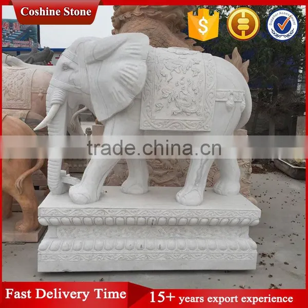 Outdoor White Marble Elephant Statues photo-2
