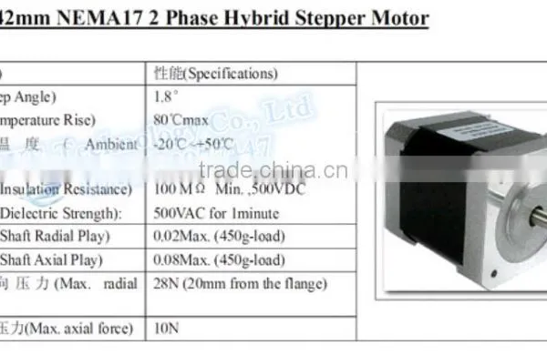 42BYG Stepper Motor JK42HS40-1204D 7HS3001-20B 1.2A 4V1.8Degre 3D Printer Only Motor JK42HS40 Motor photo-3