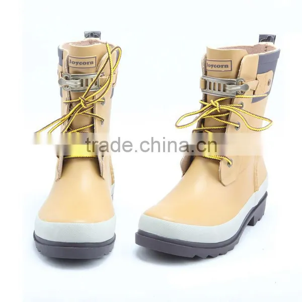 Fashion Latest Lace up Rubber Rain Boots photo-3