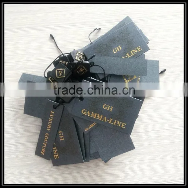 custom design logo stamping apparel label with ribbon