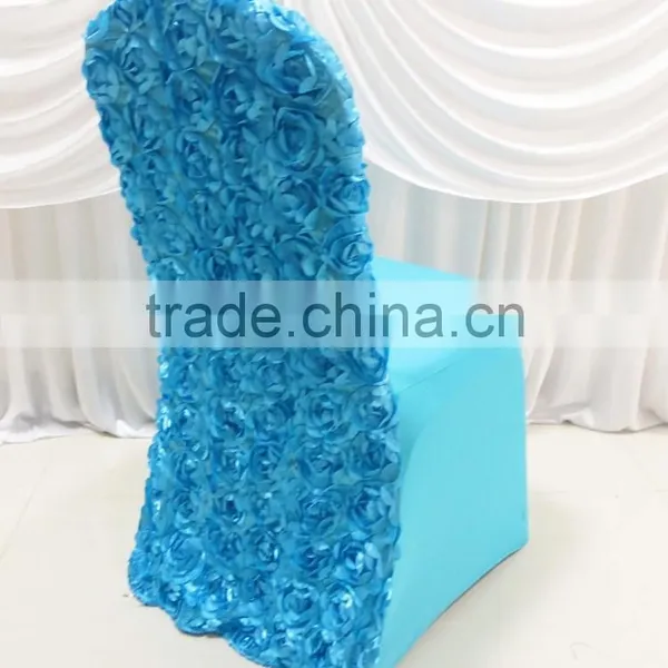 Top Selling--2PCS 13 Colors Elastic Spandex Banquet Chair Cover With Satin Rosette Back For Wedding Party Hotel Decoration photo-5