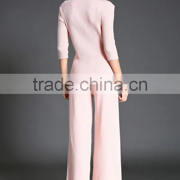 High Quality Solid Asymmetrical Tops With Long Loose Pants 2016 Autumn Fashionable photo-6