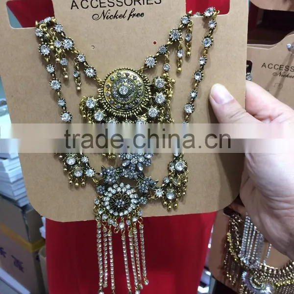 Big Custome Brand ZA New Design Diamond Alloy Necklace Jewelry photo-4