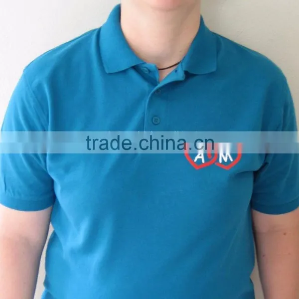 Flock Printed Polo Shirt, Men Polo Shirt, Short Sleeve 100% Polyester photo-5