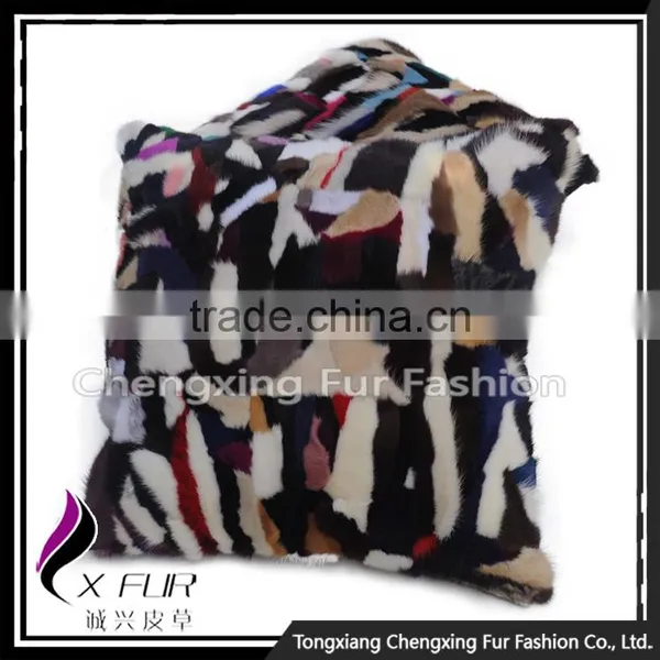 CX-D-81 Custom Made Real Mink Fur Patchwork Pillowcase ,Decorative Pillow Cover photo-4