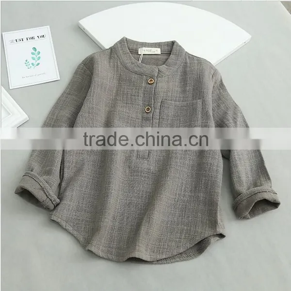 2-7 Years Wholesale 2017 New Girls Shirt Autumn Long Sleeve Fashion Cotton Linen Girls Blouses photo-6