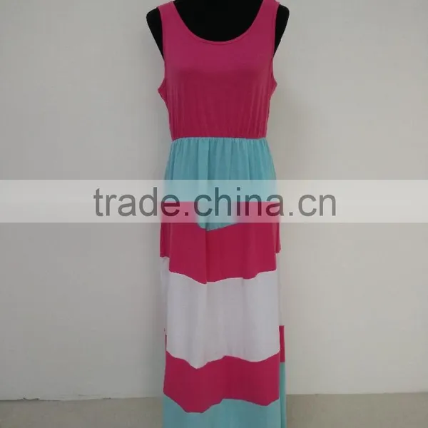 2017 Summer Family Matching Outfits Fashion Striped Mother Daughter Dresses Mommy And Me Ankle-Length Family Casual Clothing photo-2