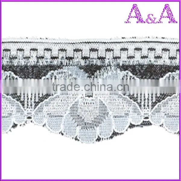 African 100% Polyester 3 Wide Decorative Cotton Lace Trim Wholesale photo-2