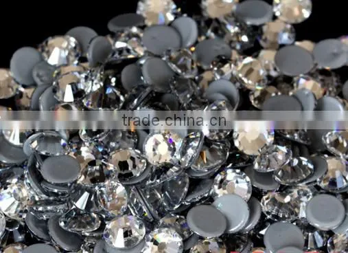 Ss6-ss30 Crystal Clear Round Iron on Flatback Wholesales Hotfix Rhinestone photo-2