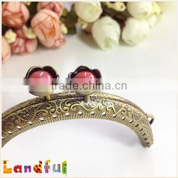 8.5cm High Quality Flower Head DIY Clutch Purse Frame Metal Coin Purse Frame photo-5