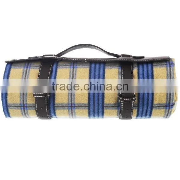 Green Check Printed Polar Fleece+sponge+polyester With pu Handle Waterproof Camping Mattress photo-6