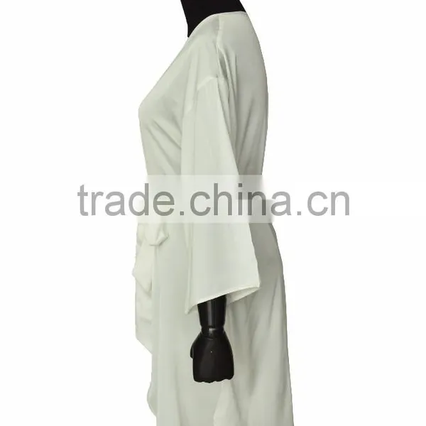 2017 New Style White Matte Kimono Chiffon Robe photo-2