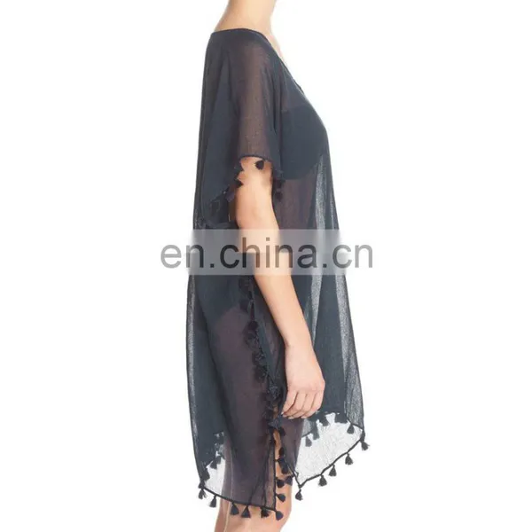C19 Cotton Gauze Cover-Up Caftan Beach Dress photo-2