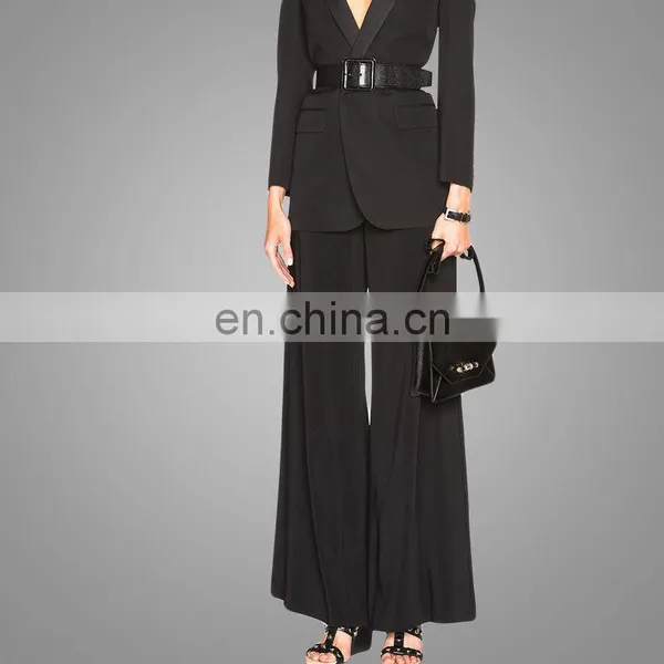 New Latest Muslim Design High Waist Pants Palazzo Trousers Wide Leg Pants Plus Size Black Trousers Feet Trousers Ankle Length photo-3