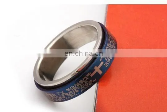 HOT Unisex Titanium Stainless Steel Bible Lord's Prayer Cross Band Ring photo-5