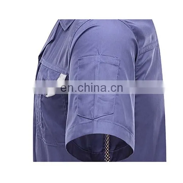 Hot Selling Solid Color Short-Sleeved Labor Uniform / Workwear Uniforms Industrial Uniform of 100% Cotton/CVC/TC photo-3