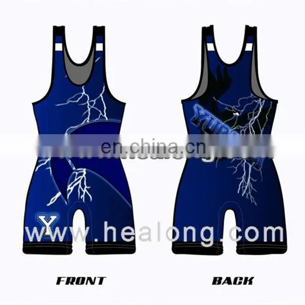 Healong Sport Sublimation Printed Wrestling Uniforms Top Selling