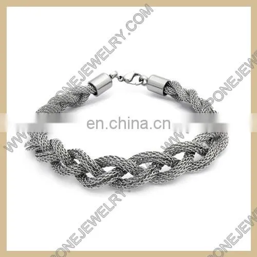Customized Letter X Stretch Stainless Steel Cable Mesh Bracelet photo-2