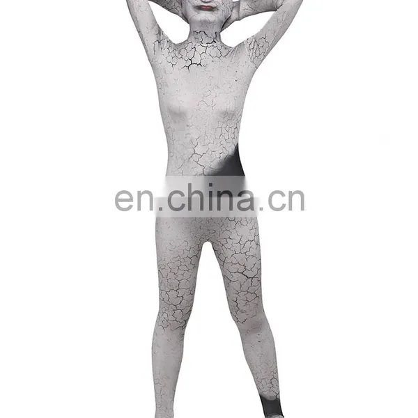 Gray Spandex Polyester Fullbody Second Skin Tight Zentai Suit Halloween Costume For Girl Woman photo-3