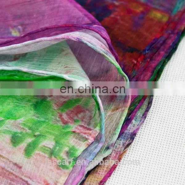 2017 Digital Printing 100% Silk Scarf Shawl Scarf Factory photo-3