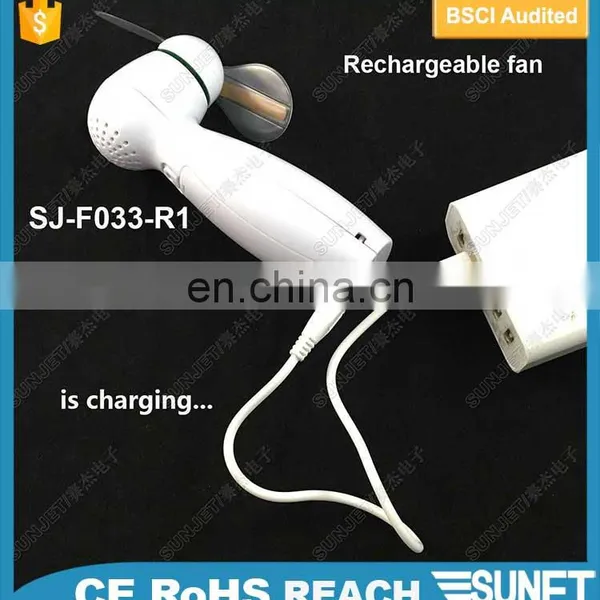 Hot Sale Promotion Custom Logo Print and Customized Message Rechargeable Battery Led Fan photo-4