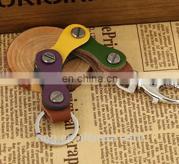 Factory Direct Sell Custom Leather Link Keychain Fashion Key Ring photo-3