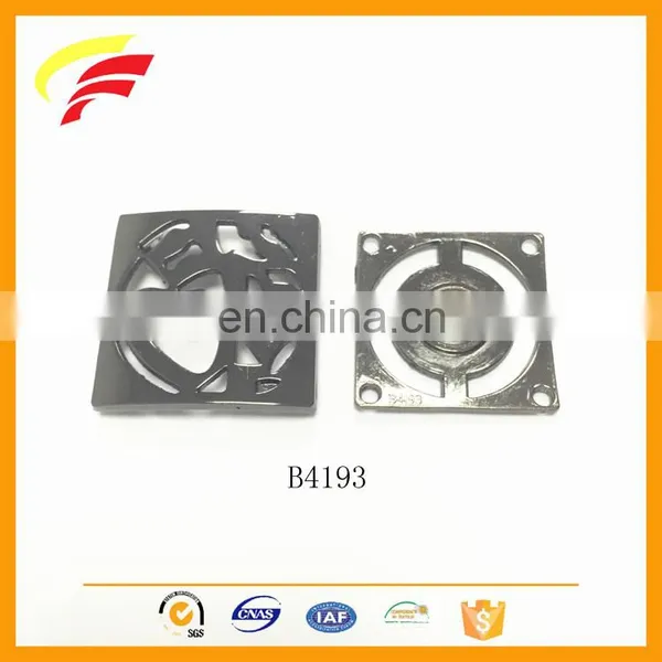 Hot Sale Zinc Alloy Square Two Parts Snap Button With Hollow Out Pattern photo-3