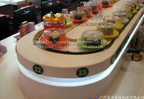 For Buffet Restaurants Sparkling Gold / Silver Color Sushi Conveyor System photo-2