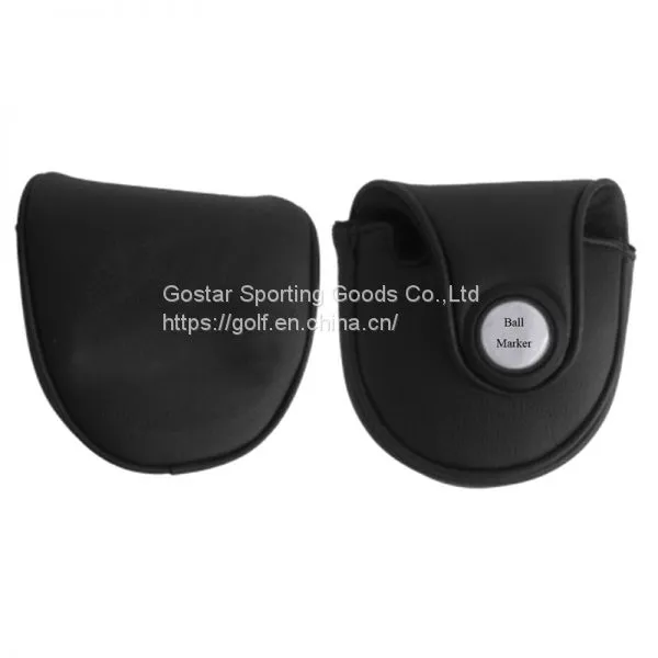 Mallet Golf Head Cover With Ball Marker