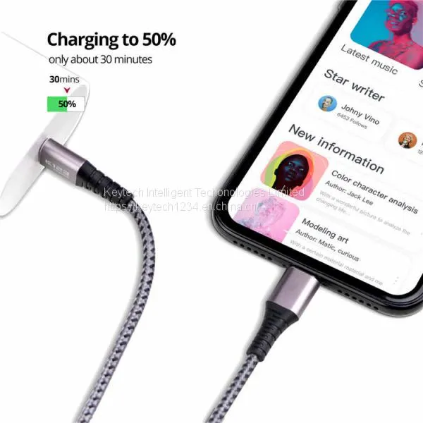 KAL020 023 PD 3A Fast Charger Cable Lightning to Type C Nylon Braided Data Cable for Iphone 8 X Xr photo-5