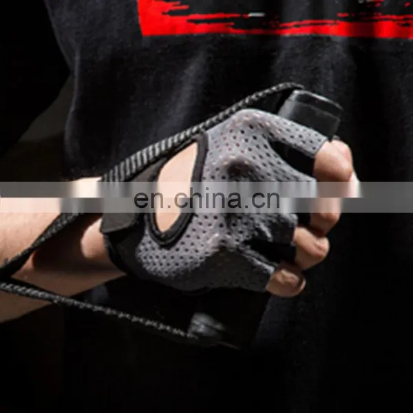 Hampool Anti Slip Ventilated Customized Women Fingerless Gym Hand Gloves photo-7