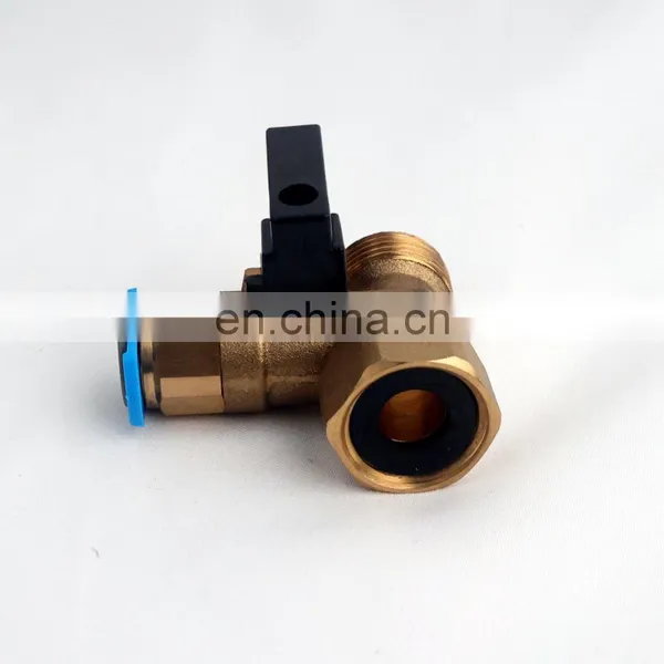 Swivel Quick Connect Three-Way Brass Ball Valve Chromed 1/2x1/2x1/4 photo-2