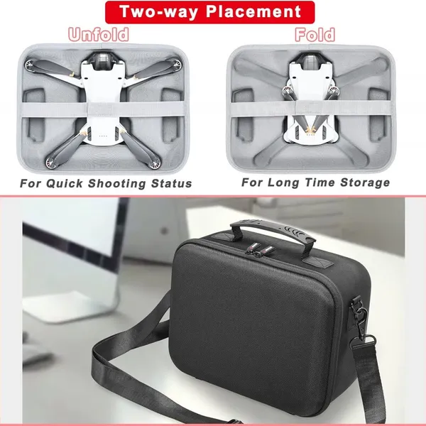 Carrying Case for DJI Mini 3 Pro Drone, Fits Full Set of Accessories(Allows Arms Unfold and Fold) photo-4