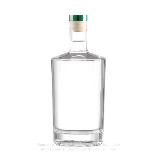 SinoBottles Packaging 500ML 750ML Customized Round Shape Super Flint Glass Bottle for Gin Rum