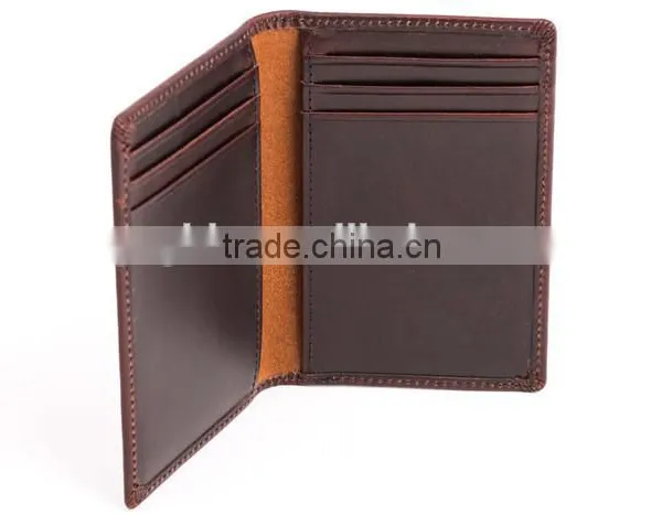 RFID Blocking Card Holder Vegetable Tanned Leather Card Holder With Notes Men Leather Credit Card Holder photo-2
