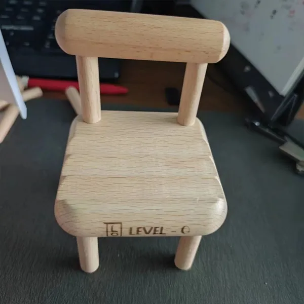 Wooden Chair Design Holder for Mobile Phone Used on Desk Home