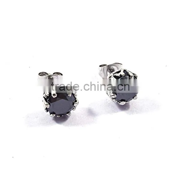 Black Stainless Steel 2 Gram Gold Beautiful Designed Earrings photo-2