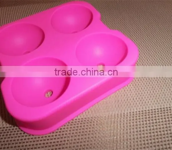FDA&SGS 4pcs Silicone Ice Ball Mold Maker, Silicone Whiskey Ice Ball Mold Cheap Silicone Ice Ball Tray photo-4