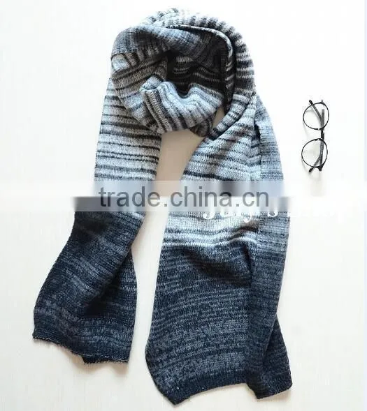 New Arrvial Winter Fashion Woman Long Striped Wool Knitted Scarf photo-6