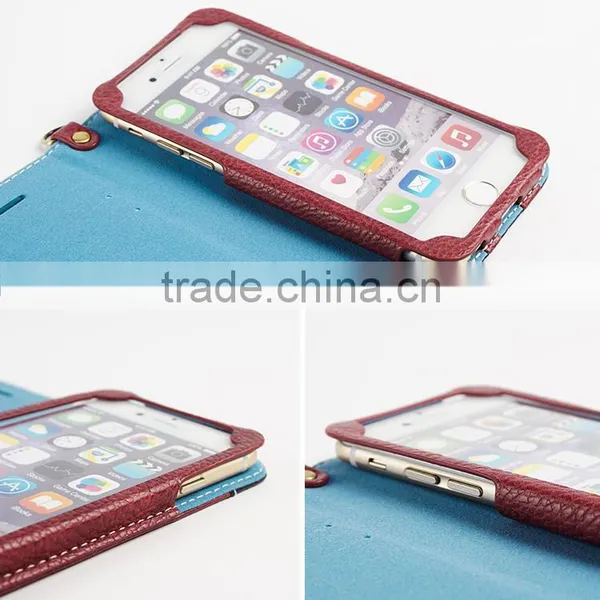 PU+Genuine Leather Cell Phone/Mobile Phone Case/Booklet for IPhone 6/6s for Lady/Female photo-6