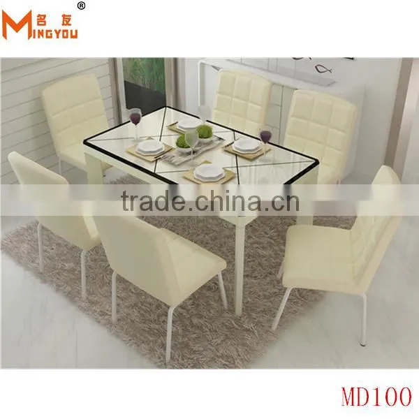 Modern Metal Glass Dining Table Set Made in China photo-2