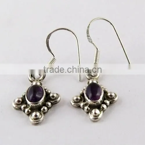 Rare Deep !! Amethyst 925 Sterling Silver Earring, Sterling Silver Jewellery, 925 Silver Jewellery photo-2