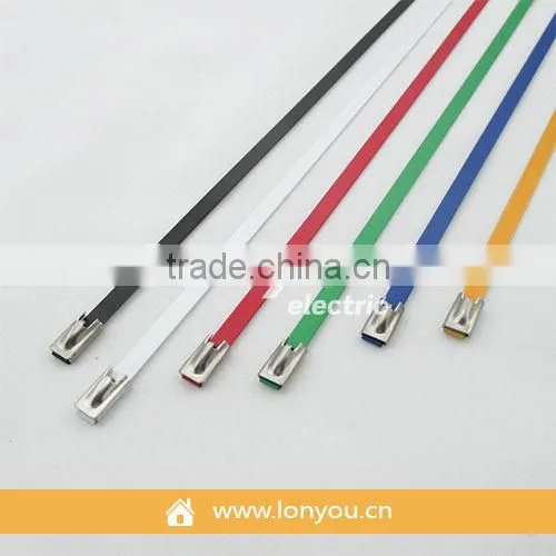 Coated Ball-Lock Stainless Steel Cable Ties 16.0MM Wide photo-3